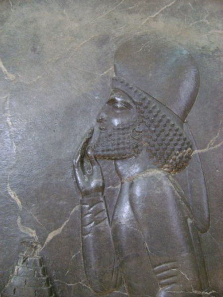 Detail, Royal audience scene, Persepolis, National Museum of Iran, Tehran