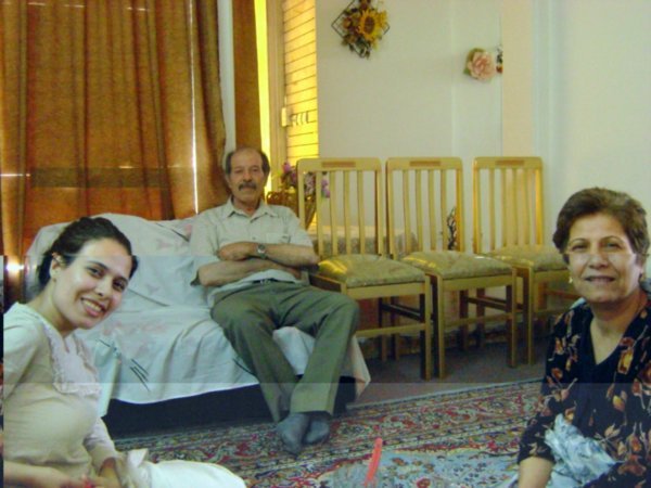 At Zahra's cousin's house with Zahra, her mother and father