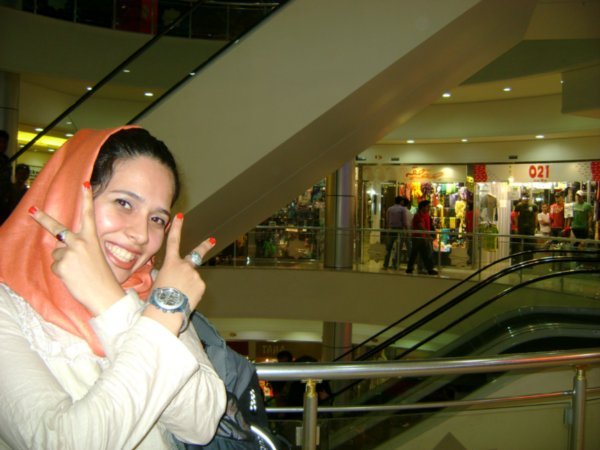 Zahra hanging in the mall, Shiraz