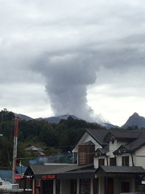 Volcano is smoking