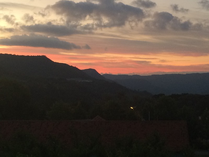 Sunset from our hostel in Nova Petropolis
