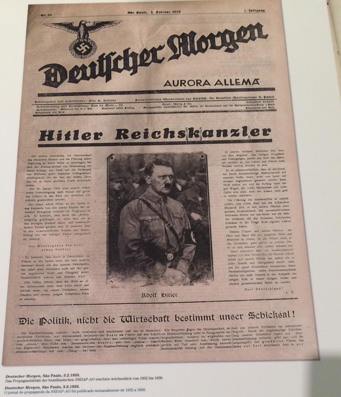 NSDAP newspaper distributed in Brazil in the 30s