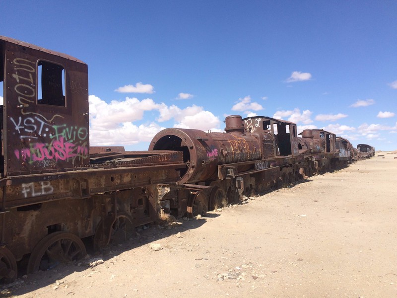 Train cemetery at Salt Flats Of Uyuni 