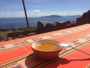 Lunch with a view Lake Titicaca 