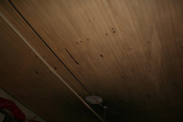 Bullet holes in the ceiling of the Bird Cage Theatre