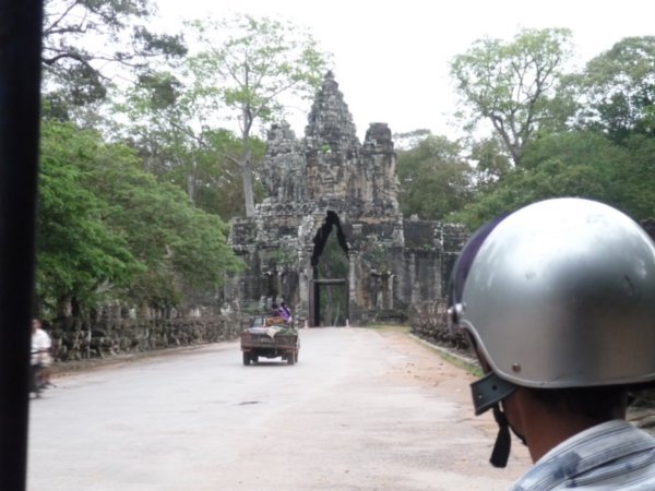 Gate to Angkor Thom (walled city) from tuk tuk