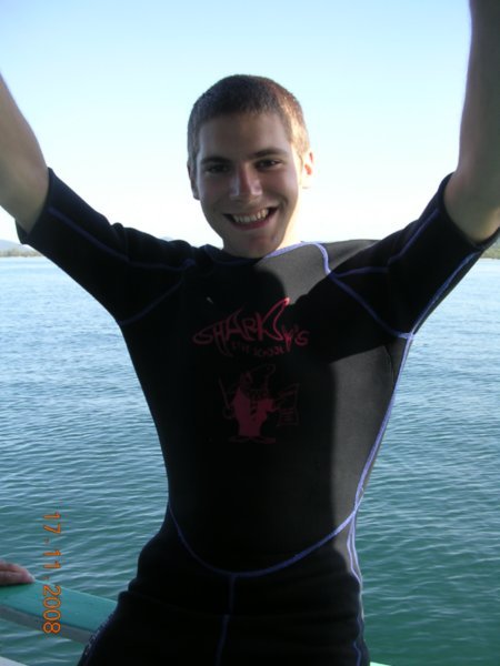 Mike looking fetching in wetsuit