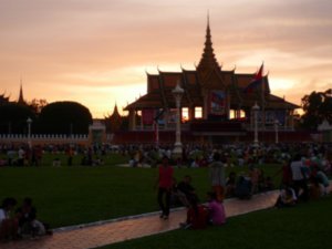 Crowds gather for Independence Day celebrations - Phnom Penh, Cambodia