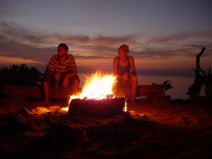 Campfire on the beach, Phuket, Thailand