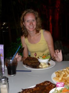 Me on my 26th Birthday with Giant Steak