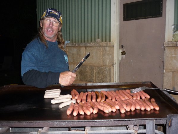 Our boss Johnno at the sausage sizzle