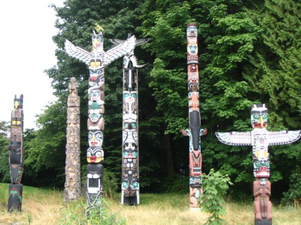 Totem Poles At Stanley Park