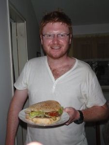 T with his massive Burger