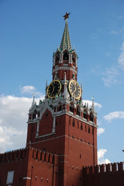 Kremlin Tower with Stalin's Red Cross on top