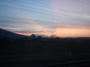 Sunrise from train