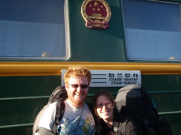 Us boarding the Trans-Mongolian