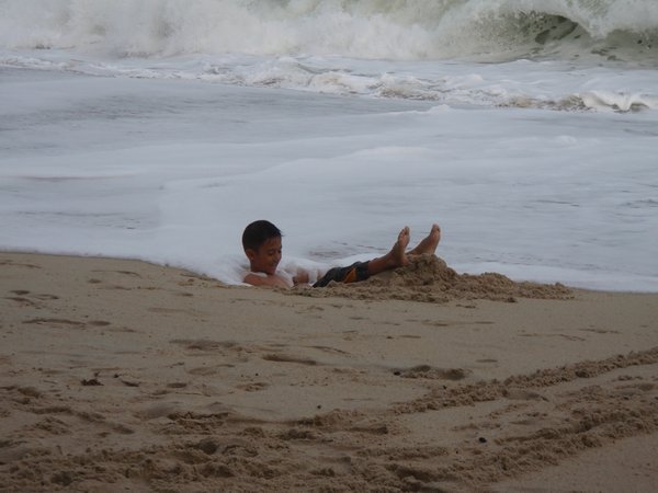 Local Kid Having Fun in the Sea