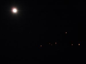 The Moon and Lots of Wish Lanterns