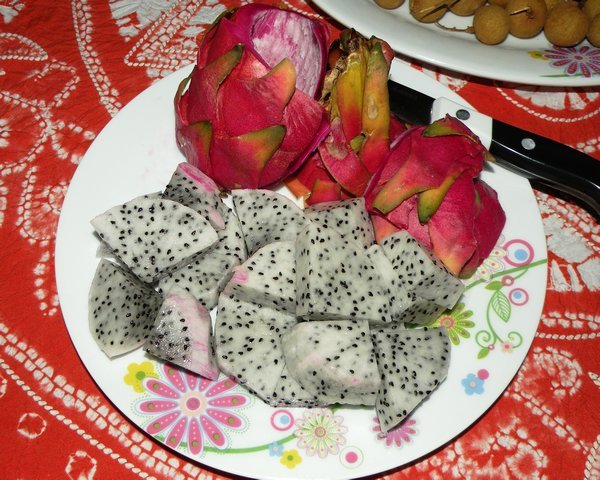 Dragon fruit after disemboweling