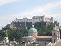 View of Salzburg looking towards the fortress