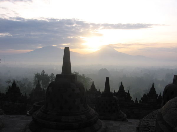 Buddhist temple at sunrise