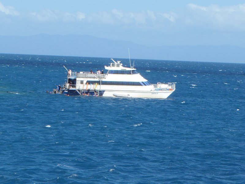 Our transport boat off the Reef