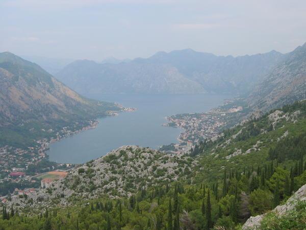 View on Kotor from the road to Lovchen