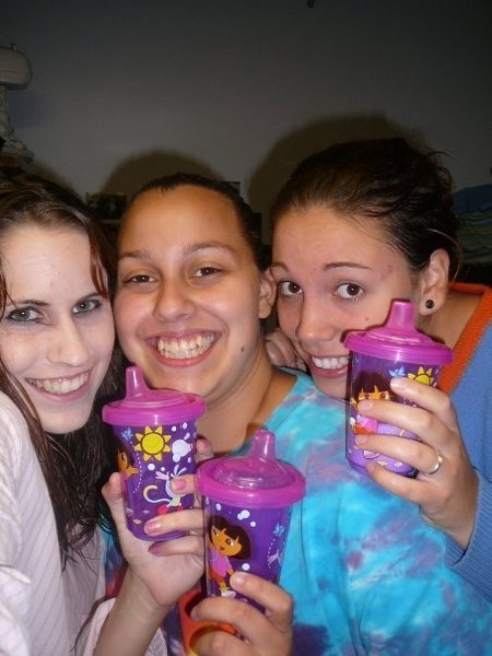 Roomies with sippy cups!