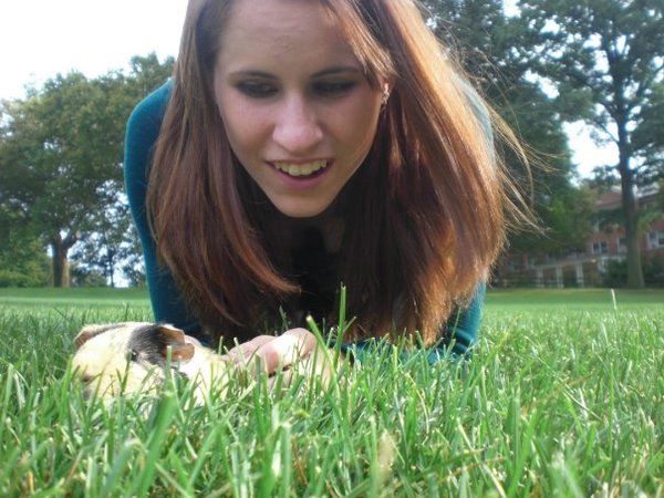 Emily and Tula in the grass