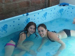 Maca and me in Yaya's pool