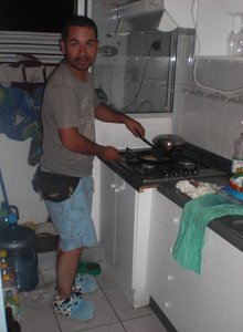 Checho cooking!
