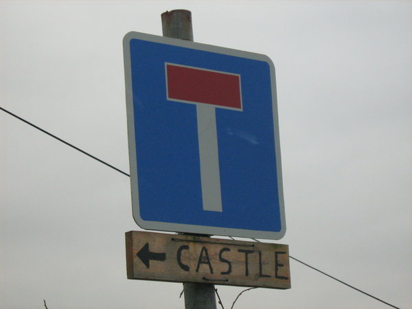 A sign near CC's Castle