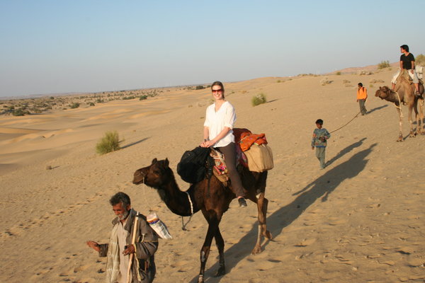 Karin riding a Camel