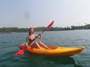 Karin in Kayak