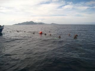 swimming to the buoy line
