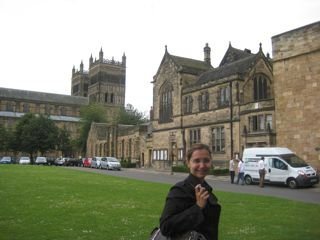Julie in front of the cathedral