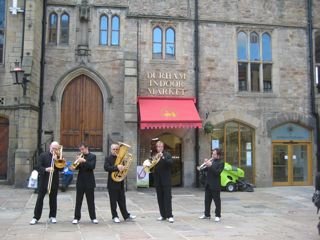 the brass playing in the square