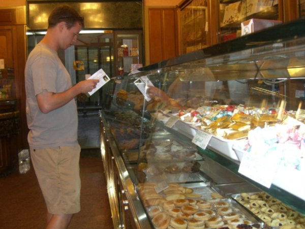 Ryan looking for pastries at Giolitti