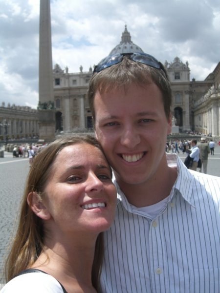 Us in front of St. Peter's Basilica