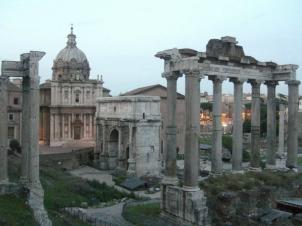 The Roman Forum at night