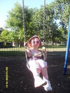 Catherine enjoying the playground