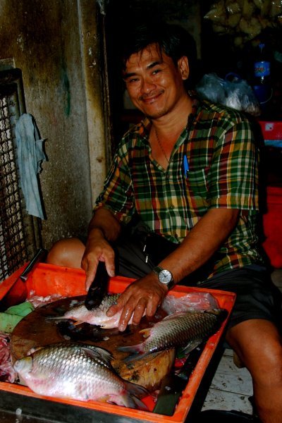 Man at fish market