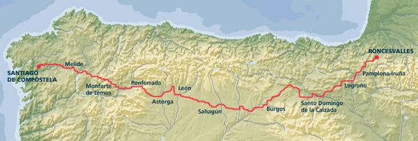 spain camino de santiago map