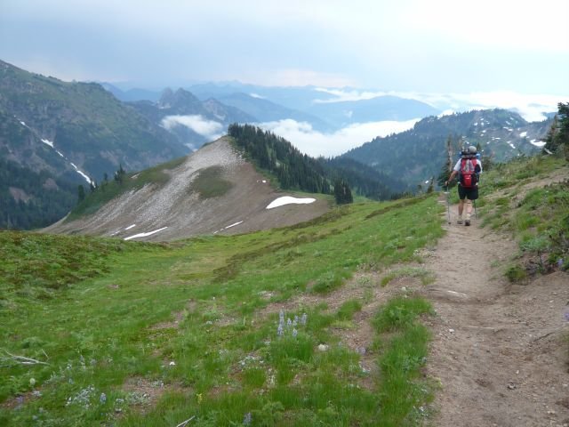 Ridge trail descending to Indian Bar