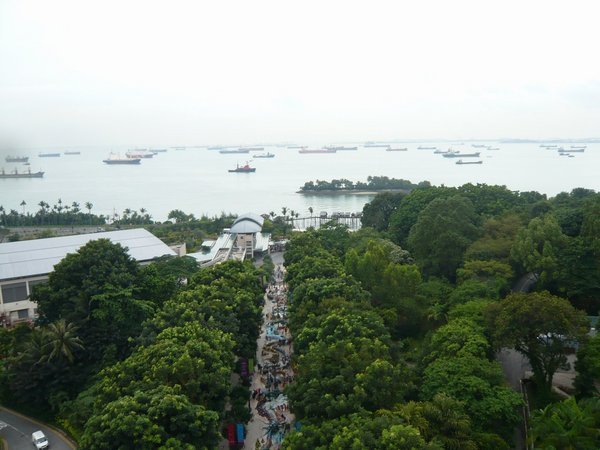 View over Sentosa Island from the top of the Merlion's head