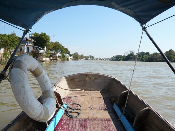 Longtail boat ride on the river around Ayuthaya