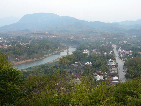 View over Luang Prubang from the top of Phousi Hill