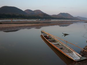 Long boat on the Mekong River