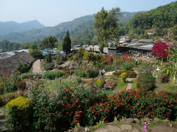 Hill tribe village and gardens in Northern Thailand 