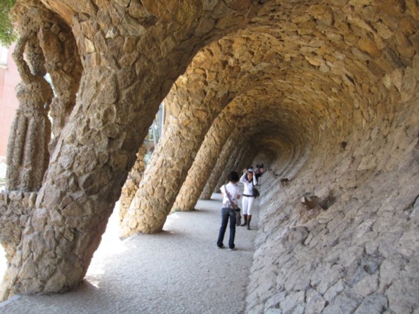 Columns by Gaudi in Parc Guell